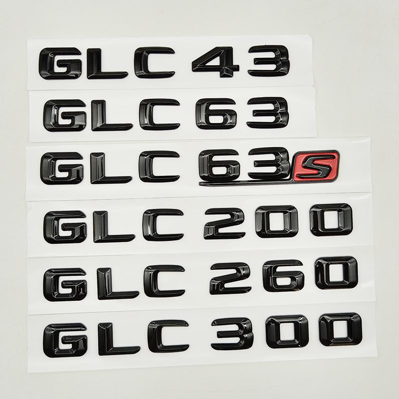 3d ABS Black Logo GLC 43 63 63S 200 220 300 Emblem Car Rear Trunk Letters Sticker for Mercedes Benz X253 GLC Class Accessories