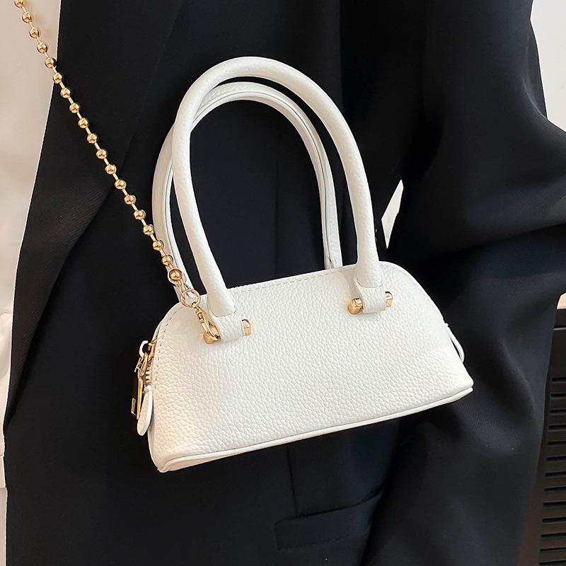 Korean Version of High-end Casual Simple Solid Color Hand-held Shell Bag Niche Trend Versatile Commuter Chain Messenger Bag Women