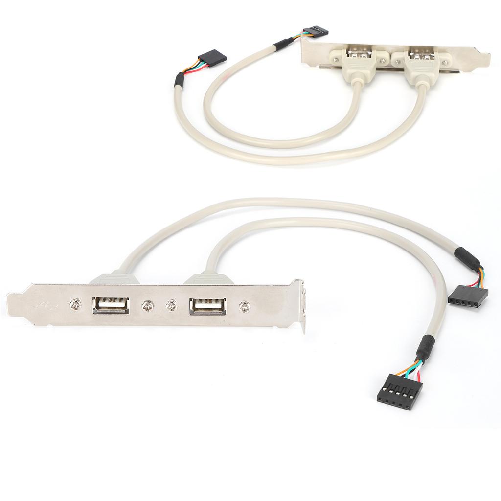 Front Panel Expansion 2 Ports USB 2.0 Plug and Play with Slot Plate Bracket Panel Cable Adapter