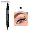 Double-head Liquid Eyeliner Pen with Stamps, Natural Finish Waterproof Quick-drying Long-lasting, Friendly Beginner Eye Beauty