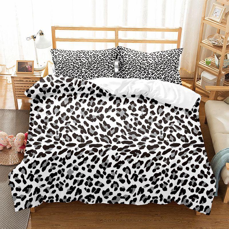 Leopard Print Duvet Cover Set King Queen Full Size Polyester Bedding Set African Animal Cheetah Print Perfect For Man And Woman