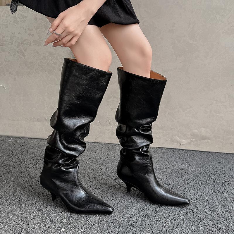 Fashion 2025 Autumn Winter Fashion Soft Leather Women Over the Knee Boots Elegant Thin High Heels Casual Party Long Boots Shoes Botas