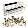 520Pcs830pcs Carbon Steel Male and British Color Zinc Rivet Nut Set Vertical Flat Head Rivet Nut