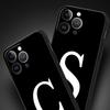 Initial Letter A Z Phone Case For iPhone 17 16 15 Pro Max 11 12 13 14 7 8 Plus SE 2020 X XR XS Cover Soft Black