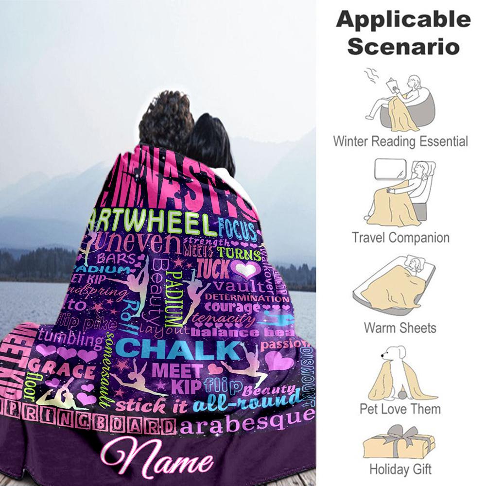 Cheer1 Personalized Text Blanket Gift Personalized Blanket Soft Warm Cozy Versatile for Picnics Chair Sofa Office Chair for All Occasions