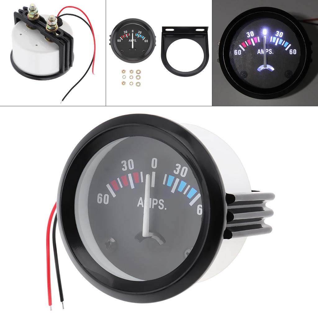 Car Ammeter Voltmeter  Universal  12V 60-0-60 AMP Ammeter Gauge Volt Meter 2"; 52MM for Boat Truck ATV AMP Meter Measure for