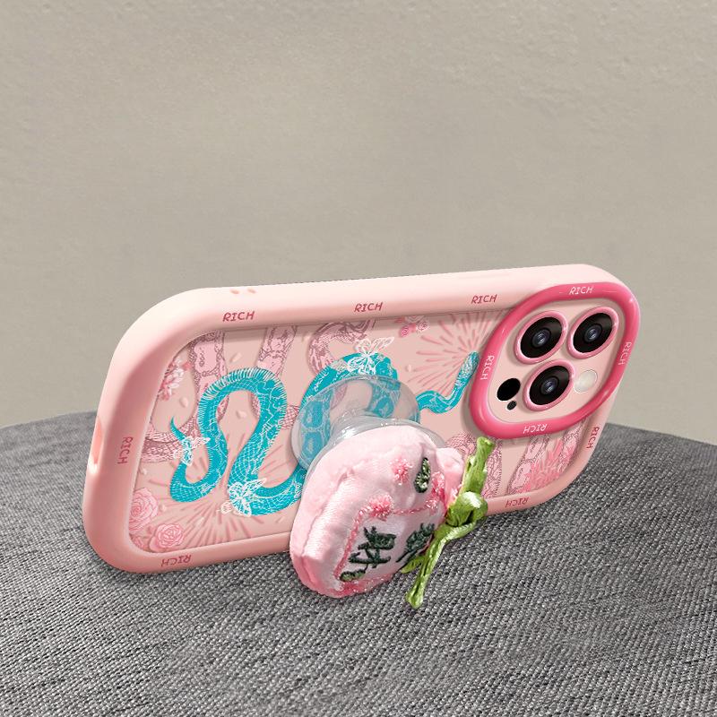Fortune Lucky Bag Bracket Suitable for Apple 16promax Mobile Phone Case IPhone 15 Full Cover Anti-fall 14 Soft Silicone 13