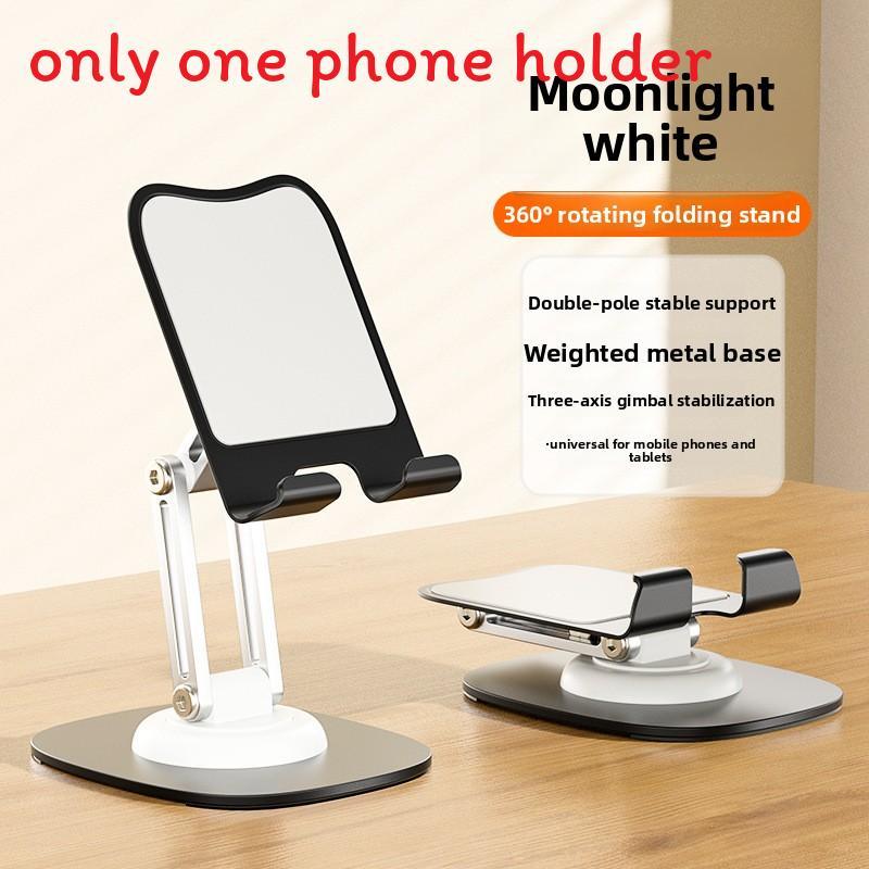 Metal Dualaxis Rotating Phone Tablet Stand With Folding Design For Lazy Viewing Comfort