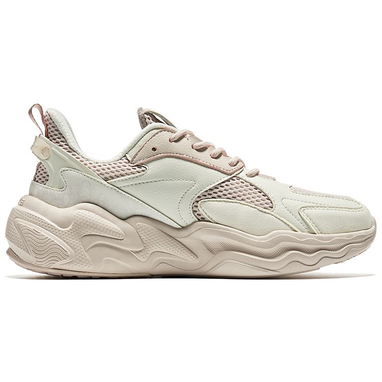 Honkong Star Erke Ding Series - Questioning The World Yuanwu Sports Casual Shoes Women Sneakers Micro-Crystal-White Gray 52123102128-004