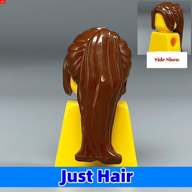 Non-Toxic 10Pcs Moc Bricks Female Children Hairs High Ponytail For 4Cm Figure Wear Head Body Parts Accessories Diy Building Blocks Kids Toys