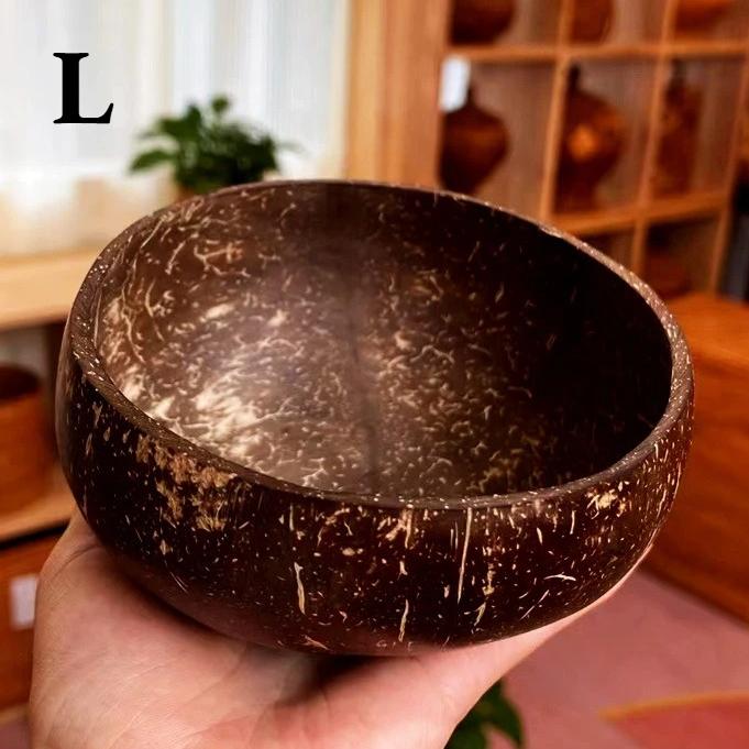 

Набор из 1/3 шт. мисок из натурального кокосового дерева ручной работы - Нетоксичные миски для салата/рамена/смузи, кухонная посуда для дома и вечеринки