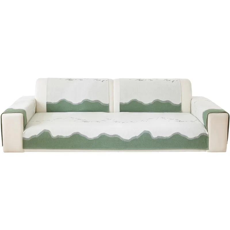 New Style Cover Cloth Leather Non-Slip Cushion Chenille Sofa Cushion Light French Cream Style All Seasons Universal