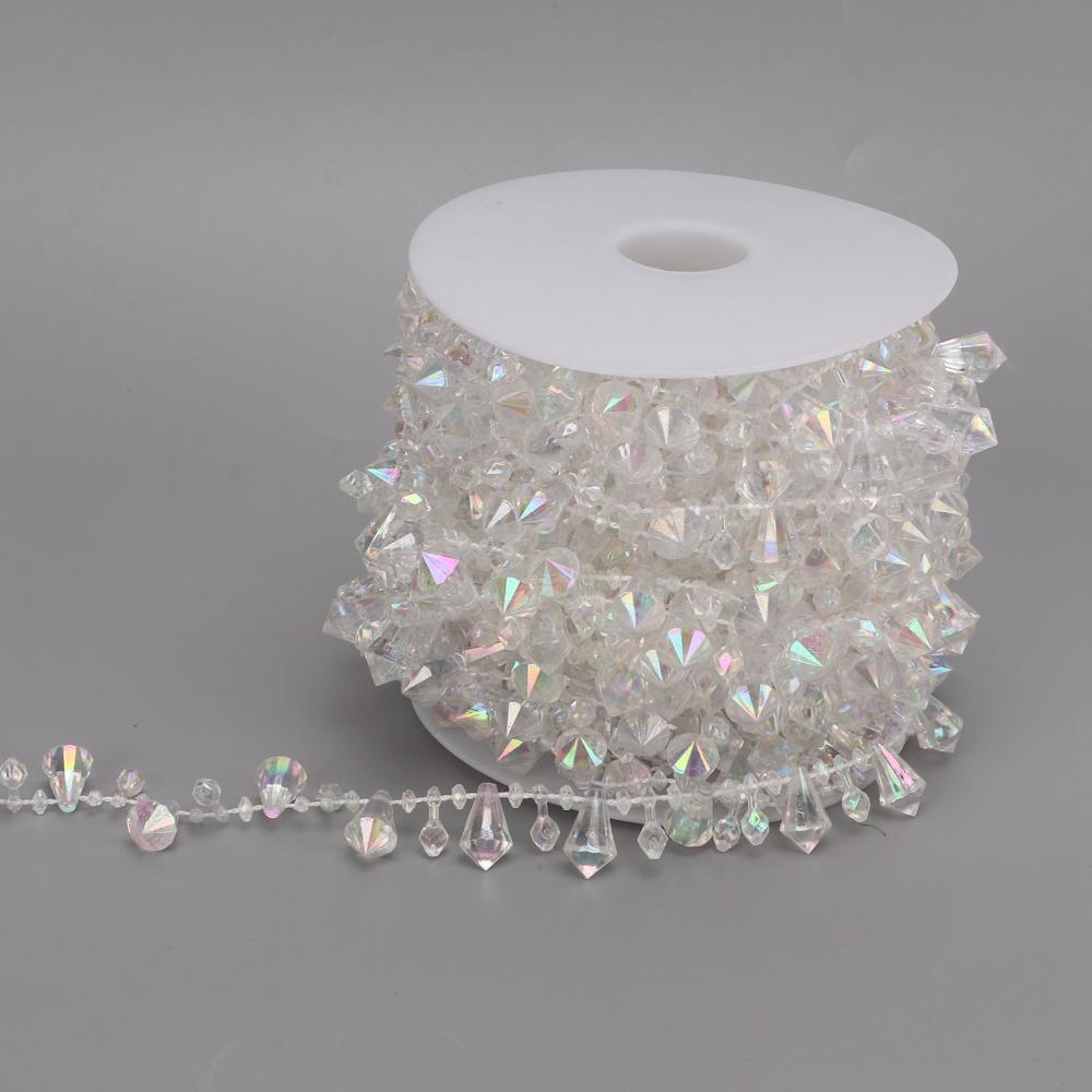 1pcs Clear Crystal Crystal Beads Chain Adjustable Length Acrylic Beads Chain  Sewing Craft
