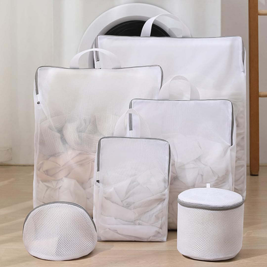 

Laundry Net Thick Honeycomb White 3D Laundry Net with Can also be Used as a Laundry Laundry Net Large and Medium Thick Laundry Net for Laundry 6-Piece білий