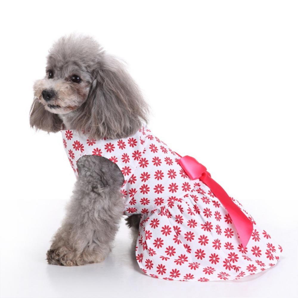 Dog Skirt Polyester Printed Dog Clothes Small Dog Spring Summer Casual Breathable Pet Clothes Summer Cats and Dogs