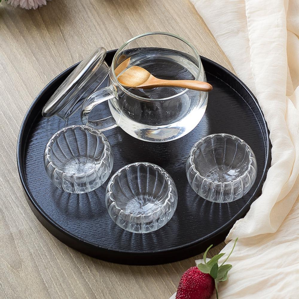 

Black Serving Tray Round Food Plate Kitchen Accessories Tea Tray Restaurant 24CM