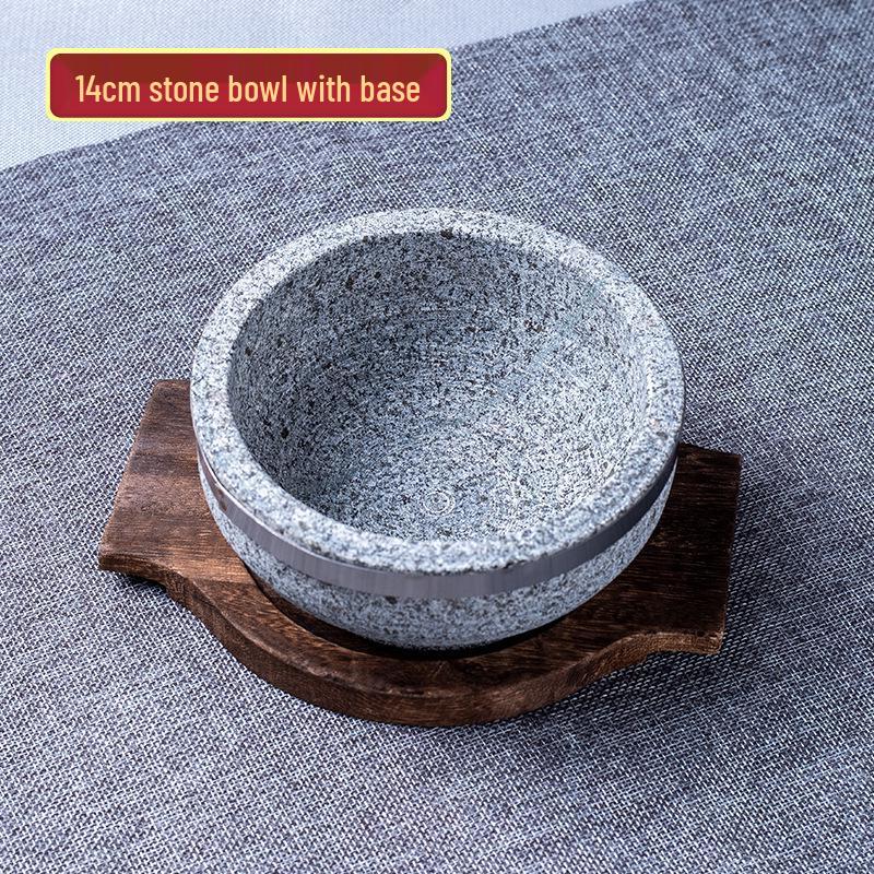 Korean Bibimbap Stone Bowl - Durable Natural Stone Earthenware for Cooking