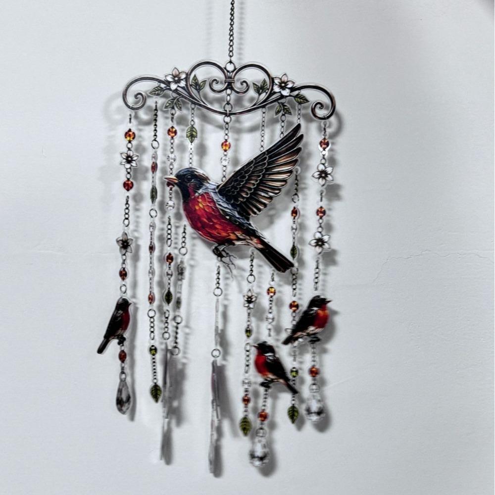 Crystal Pendants Bird Wind Chime Metal Suncatcher Wind Chime Hummingbird Wind Chime Patio Decor