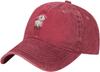 Pink Bow Lamb Embroidered Baseball Cap Washed Denim Casual Adjustable Cotton Hat Unisex
