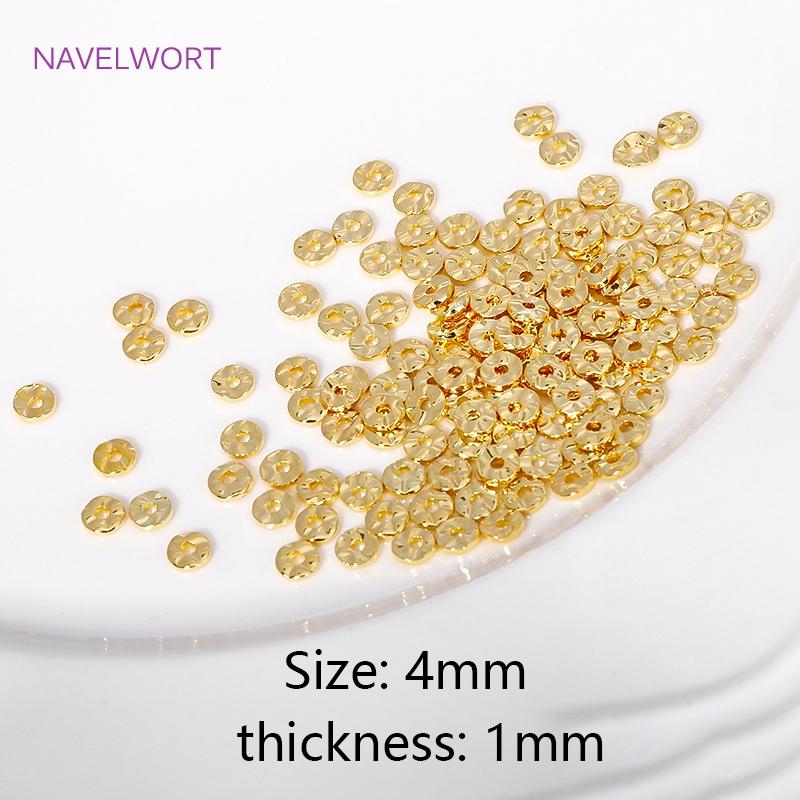 

18K Gold Plated Wave Thin Spacer Beads,Jewelry Making Beads,Brass Round Thin Beads DIY Bracelet Necklace Making Accessories 30 pieces