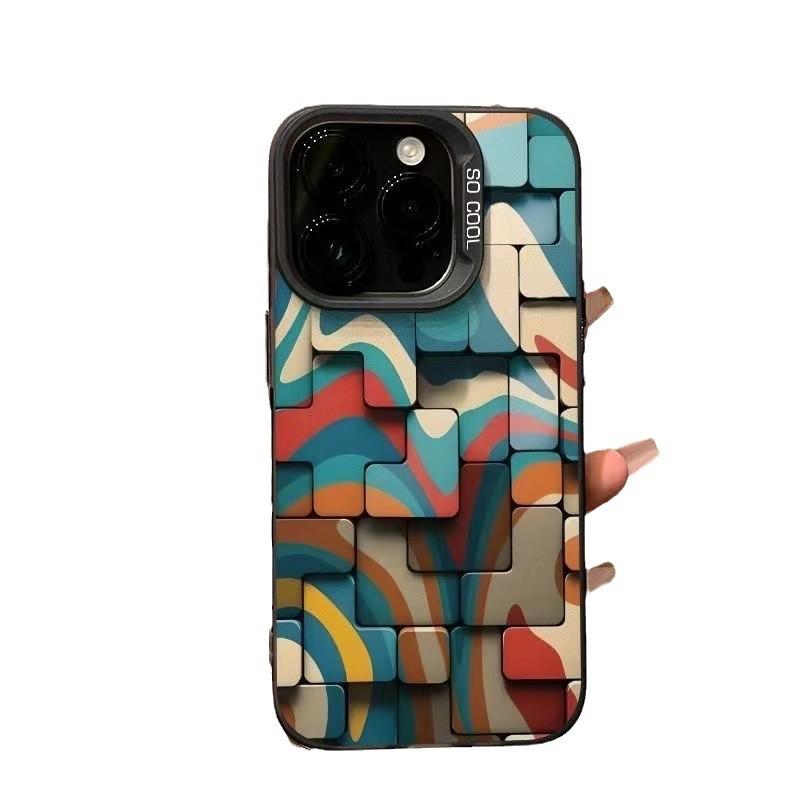 Tetris is suitable for iPhone15 mobile phone case, Apple 16 advanced 14plus three-dimensional 13 anti-drop 17 new models.