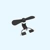 Mini Phone Cooling Fan Plug & Play Universal 3 Ports Small Fan for Summer Outdoor Walk Shopping Daily Use