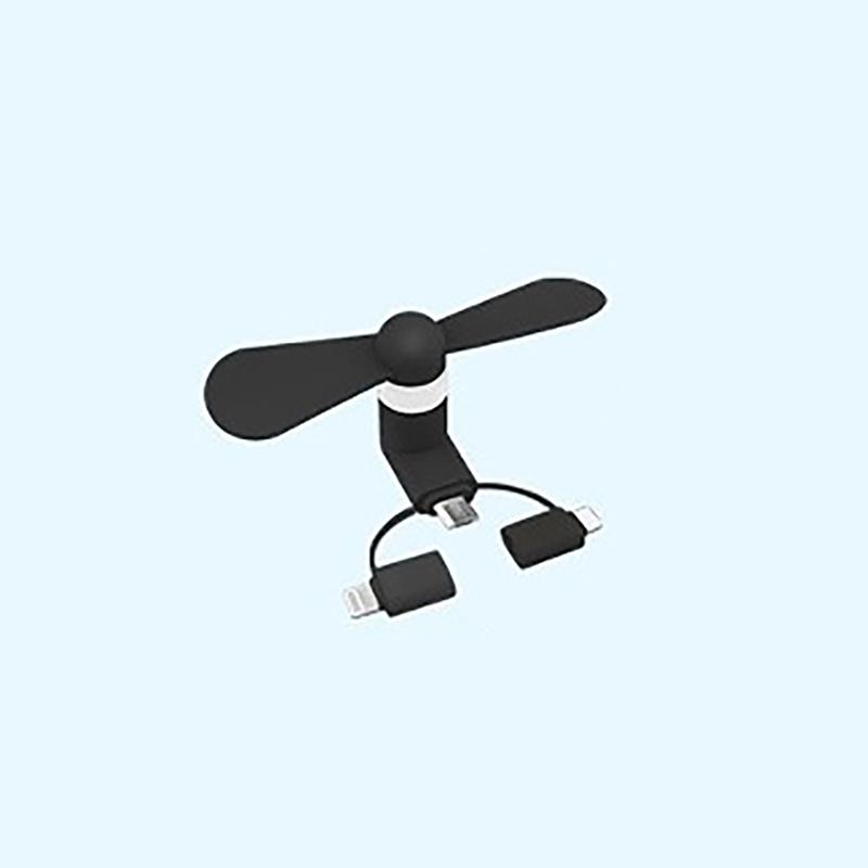 Mini Phone Cooling Fan Plug & Play Universal 3 Ports Small Fan for Summer Outdoor Walk Shopping Daily Use