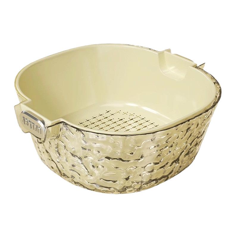 Vegetable Wash Basin Drain Basket Food Grade Plastic Household Kitchen Artifact Vegetable Wash Fruit Filter Vegetable Basket