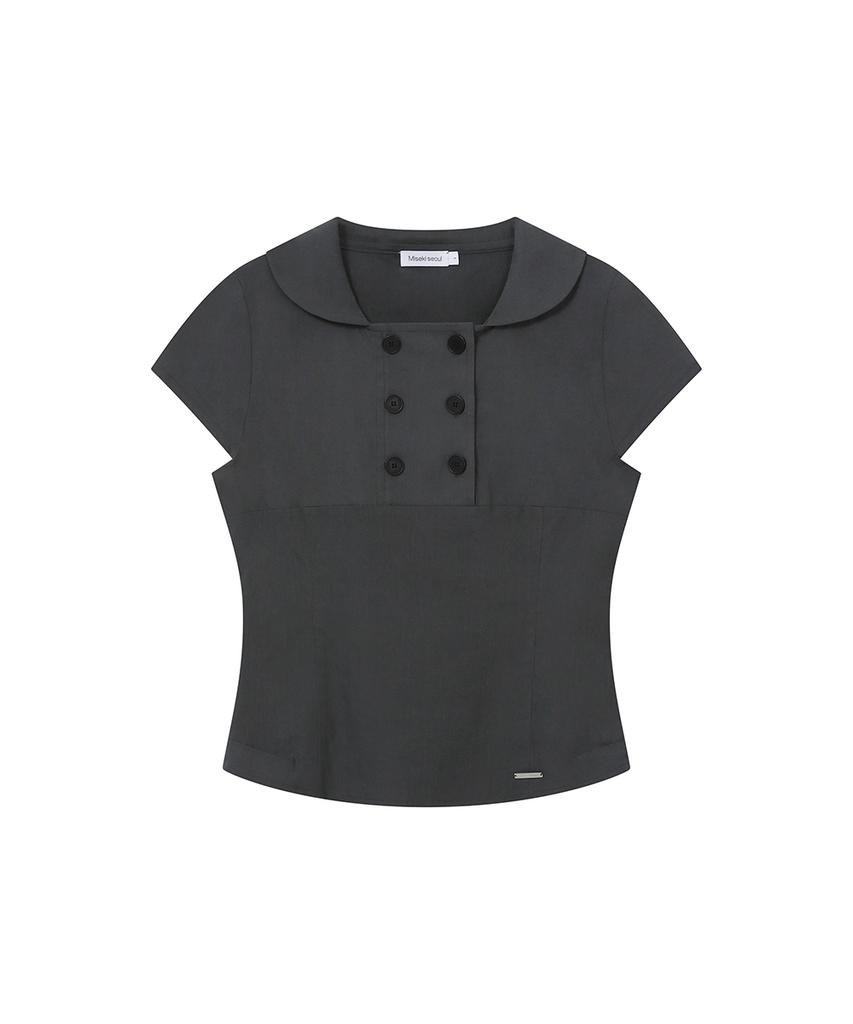 MISEKI SEOUL Double Button Shirts Top Charcoal