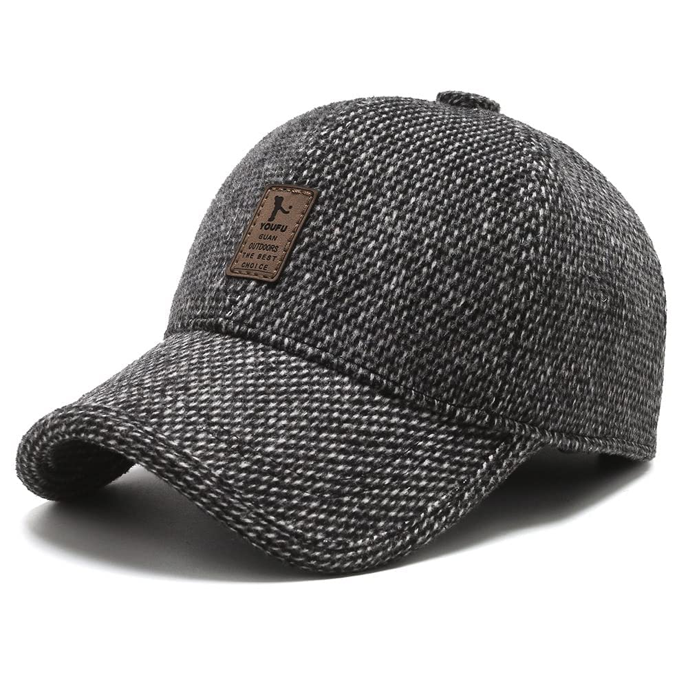 Croogo Pilot Cap with Earflaps and Fleece Winter Pilot Work Winter Hat Men's Lining, Cap, Cap, (G-GSDT1-Gray)
