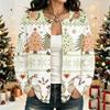 Damen Strickjacke mit langen Ärmeln und Weihnachtsdruck für die Feiertagsparty und den täglichen Gebrauch