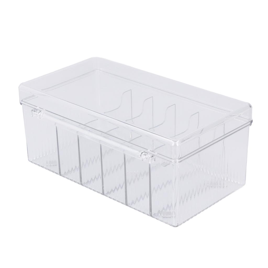 Lash Extension Organizers Storage 6 Compartments Dust Proof Lid Clear Lash Extension Supplies Organizer for Beauty Salon