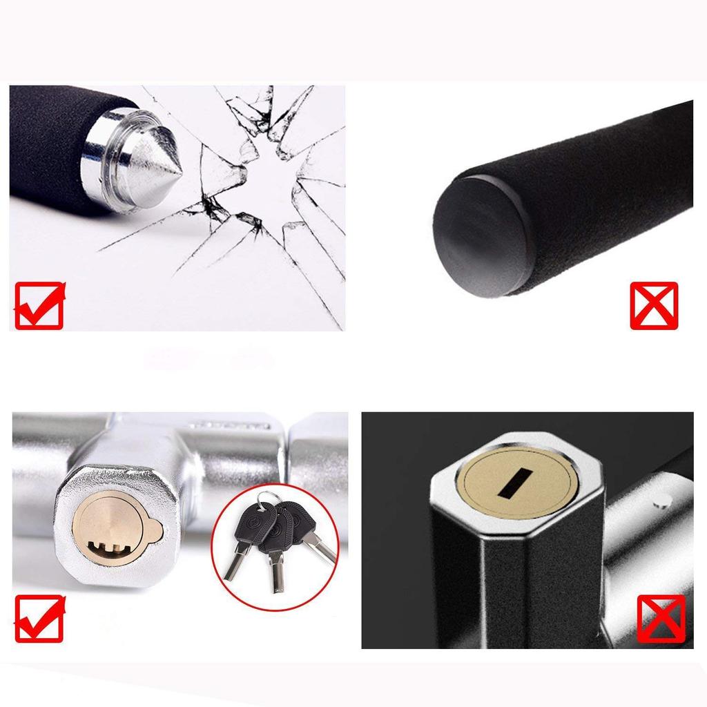 Sutekus Steering Wheel Lock, Anti-Theft, Anti-Theft, Super Strong Security, Emergency Escape, Includes 3 Spare Keys