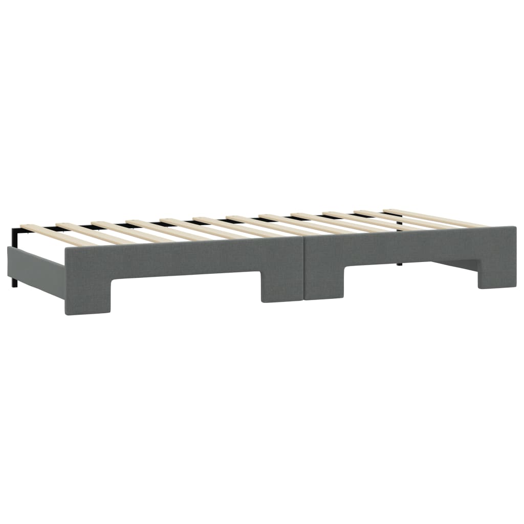 Vidaxl Sofa Rozsuwana Z Materacami, Ciemnoszara, 80X200 Cm, Tkanina