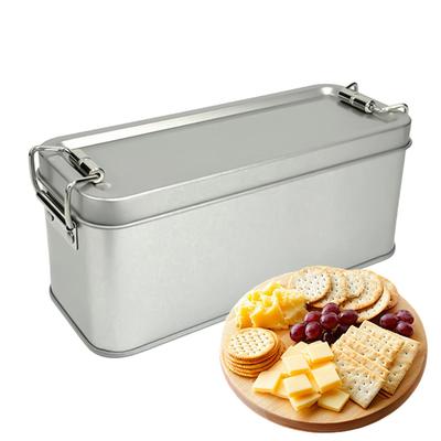 Tinplate Box Metal Storage Tins Tea Container Rectangular With Lids Cookie Food Metal Box Wedding Candy Handheld Gift Box
