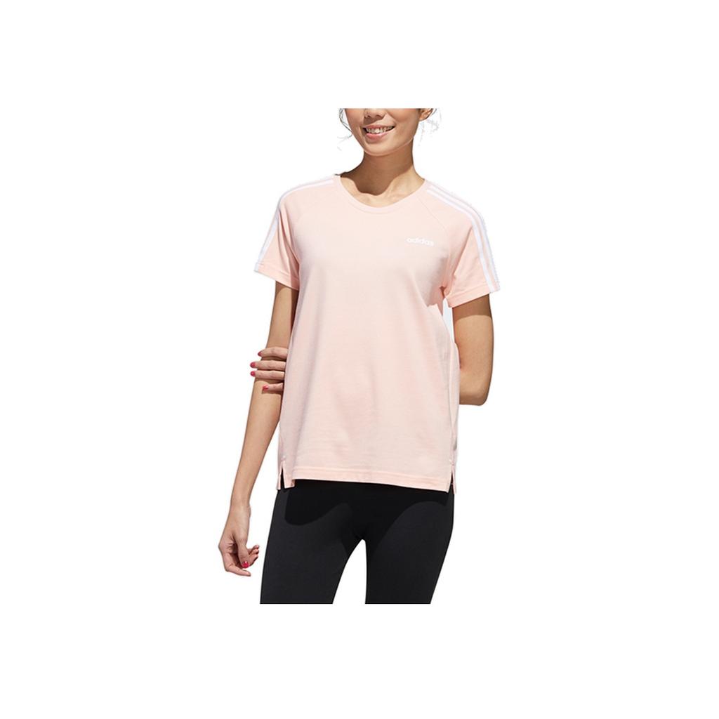 Adidas Neo Solid Color Round Neck Regular Sleeve Fitted Straight-Cut Mid-Length T-Shirt Women Tops Misty-Coral-Pink GJ7951