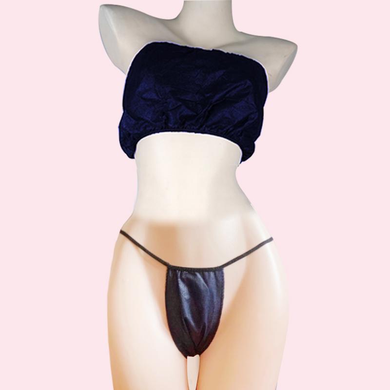 Plus Size Disposable Underwear Set for Salon, Massage & Spa: Thickened Breathable Triangle Panties & Bandeau Bra