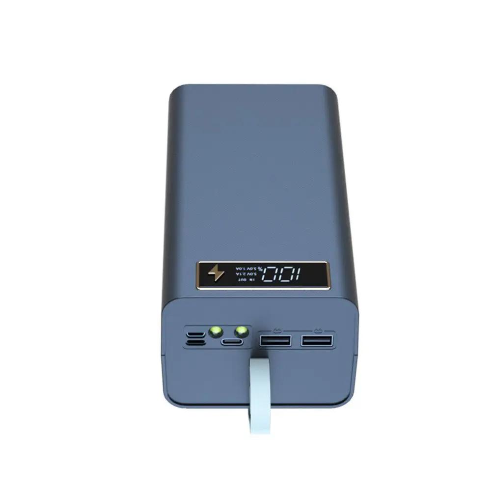 

21x18650 Battery Storage Box Dual USB Charge 18650 Battery Power Bank Case Shell Charging Holder with LED Light LCD Displays чёрный