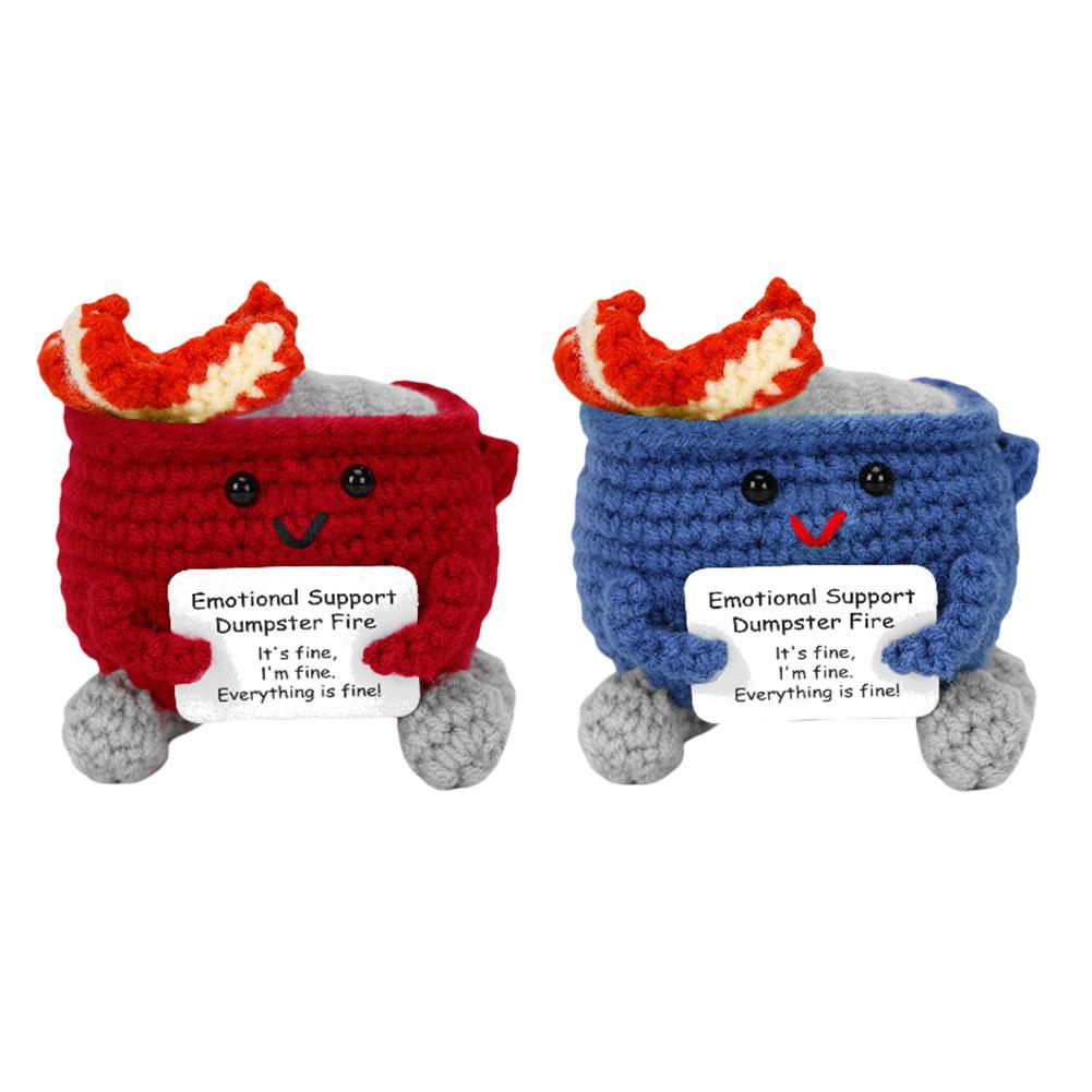Crochet Dumpster Fire Cute Emotional Support Dumpster Fire Positive Crochet Dumpster Fire Office and Home Decoration Gifts