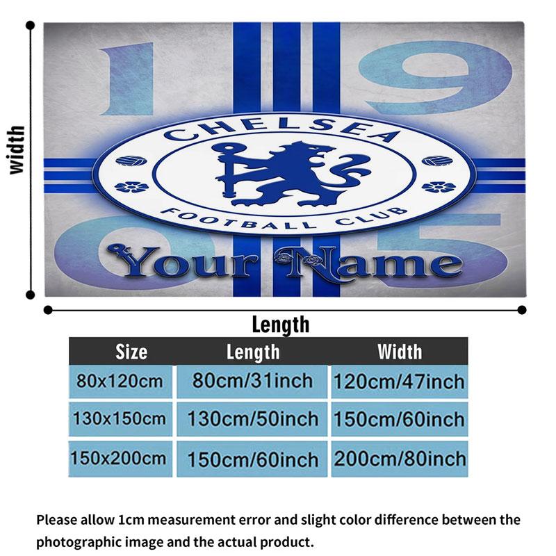 1PC Chelsea F Custom Name Patterned Flannel Blanket Suitable For All Seasons for Home Decor Warmth and Comfort Gifts Holiday Present