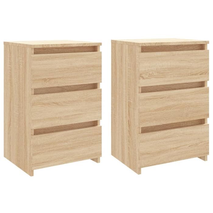 VidaXL Bedside Tables 2 Pcs Sonoma Oak 40x35x62.5 Cm Chipboard