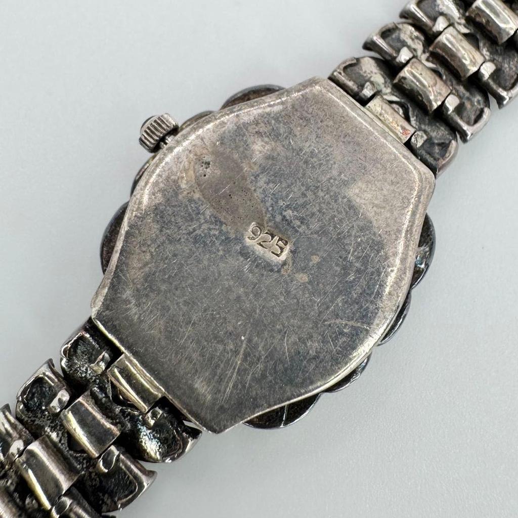 Used SV925 Ladies Watch Quartz Stone Decoration Working Item 32g Silver