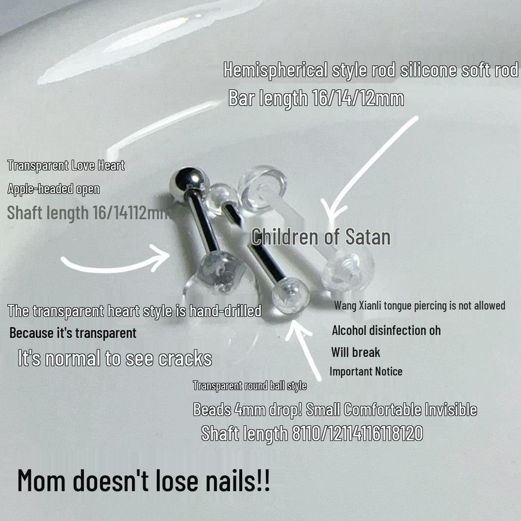 Satan's Child: Comfortable Invisible Tongue Piercing Stud - A New Year Essential!