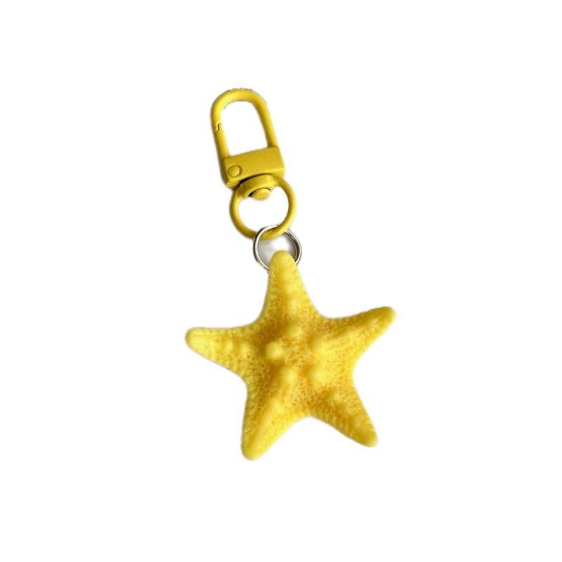 Starfish Key Chain Detachable Phone Charm Pendant Colorful Sea Star Keychain Fashionable Couple Key Rings Jewelry жёлтый