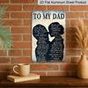 2D Flat - 1pc "To My Dad From Daughter" Sentimental Aluminum Sign - Father's Day Wall Decor, Father's Day Home Decor, Man Cave & Basement Wall, Dad's