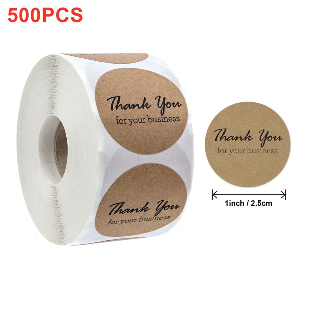 Natürliche Kraftpapier Dankeschön-Aufkleber Siegel-Etiketten Hundepfotenabdruck 1 Zoll Geschenkverpackung Schreibwaren-Aufkleber 500 Etiketten pro Rolle