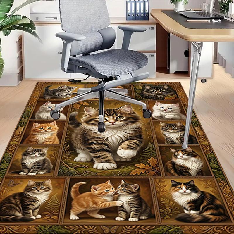 1PC cat quilt Non-Slip Floor carpet, Office, family, bedroom, Studio - Large Area Rug,  Decorative Mat, Longlasting Material-C0435