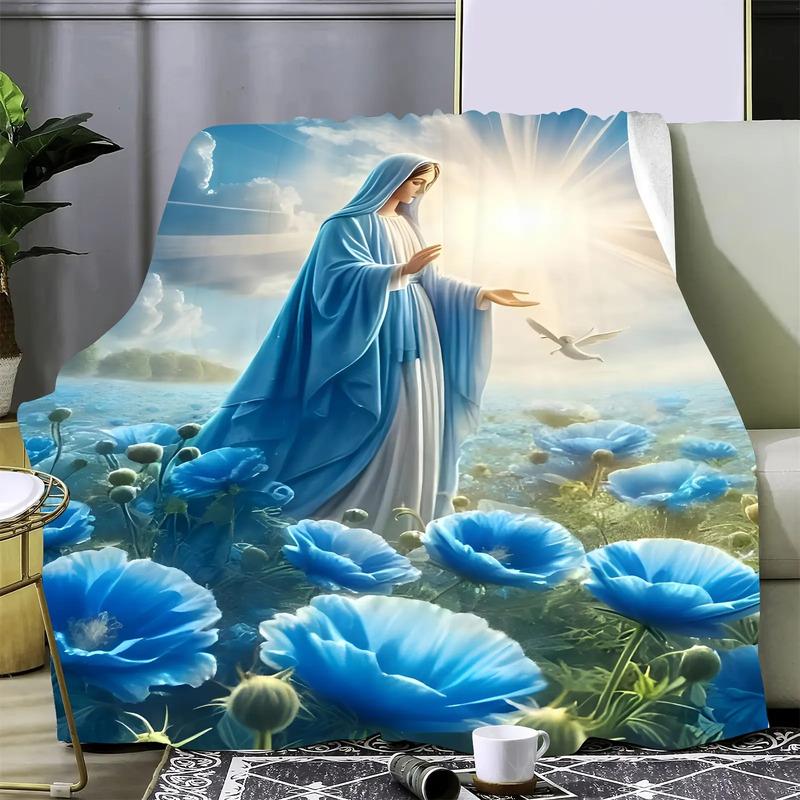 1 Cobertor Estampado Da Virgem Maria. Cobertor De Flanela Ma S разноцветный