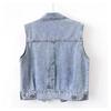 Fashion Design Sequins Summer Autumn Women's Waistcoat Korean Leeveless Denim Jeans Jacket Vest