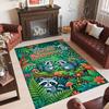 Forest Nature Theme Crystal Velvet Rug Personalized Custom Name Text Soft Floor Mat Home Decor